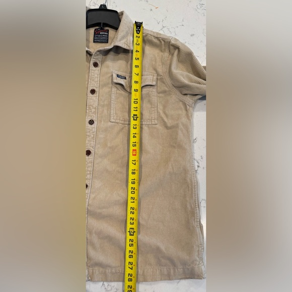 Superdry Mens Shirt Large Tan Cord Corduroy Field Shirt Overshirt Workwear XL - Picture 4 of 7
